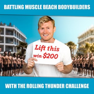 4K views · 35 reactions | Battling Muscle Beach bodybuilders with the Rolling Thunder challenge 掠 | Magnus Midtbø | Facebook