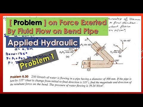 Problem 1 Force Exerted By Fluid Flow on Bend Pipe | Applied Hydraulics