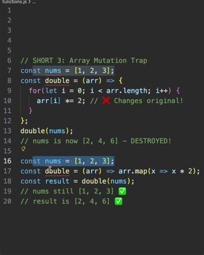 Array Mutation Trap | #coding #programminglanguage #frontendcourse