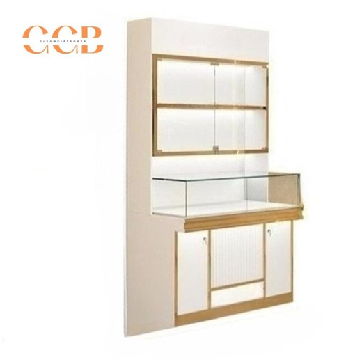 Upright Luxury Glass Jewelry Display Cabinet, Floor Standing Storage with Drawers, Showcase for Jewelry Stores