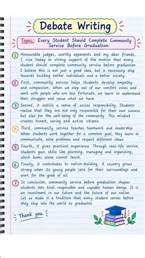 Debate Writing Made EASY! 🎤📝 | Community Service Debate | Exam Writing Tips #Shorts