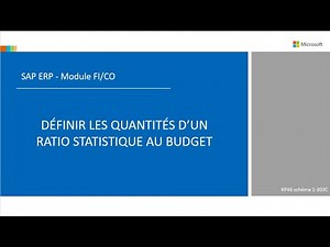 SAP FI/CO - Saisir les quantités d'un ratio statistique au budget
