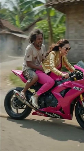 YELLING PICKPOCKET WHILE RIDING A PINK RACING MOTORBIKE