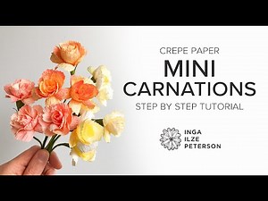 How to Make Crepe Paper Mini Carnation Filler Flowers Using Scraps! Step by Step Tutorial