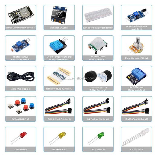 YIXINTAI Starter Kit for ESP32 Esp-32s WIFI Module OT Development Board Learning Kit ESP32 Basic Starter Kit