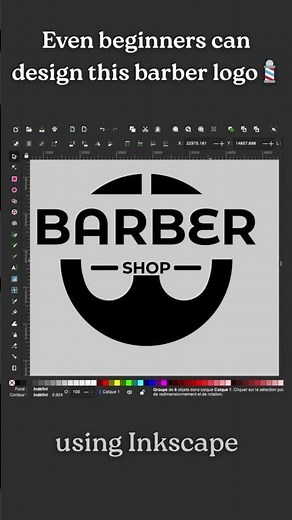 💈Design a Barber Shop Logo | Simple Inkscape Vector #shorts