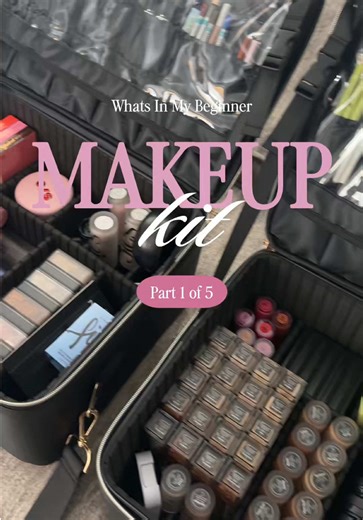 What’s in my beginner makeup kit? 🤔 here’s part 1 of 5. It’s a big haul so stick around to see what all that I got 🤗💄💕 #fyp #foryou #beginnermakeup #makeupkit