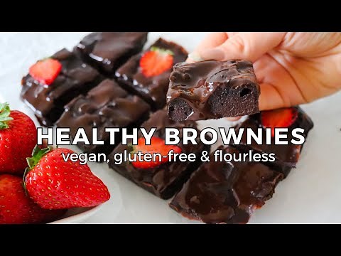 5 ingredient Healthy Brownies (Vegan, Flourless & Gluten free Brownie Recipe)