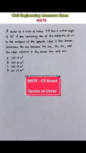 Sector of a Circle: MSTE Review for Civil Engineering