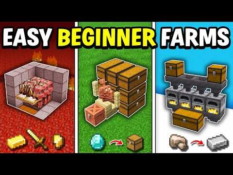 TOP 10 EASY Beginner farms in Minecraft 1.21/26.1