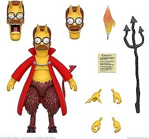 Super7 ULTIMATES! The Simpsons Devil Flanders - 7" The Simpsons Action Figure with Accessories Classic TV Show Collectibles and Retro Toys