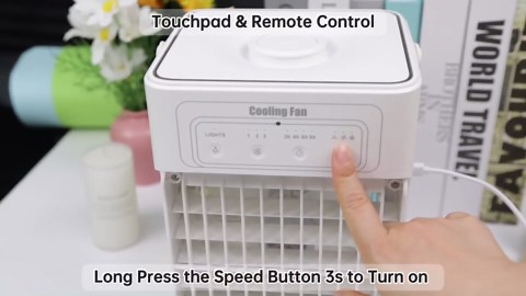 Portable Air Conditioners,Dual-Motors Portable AC Unit 3in1 Mini Air Conditioner portable for Room,Evaporative Air Cooler with Remote,3 Mist,3 Speed,7 Lights,Larger Tank,2-8H Timer for Bedroom,Office