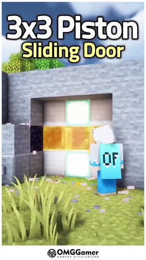 OMGGamer on Instagram: "🚪⚙️ Minecraft 3x3 Piston Sliding Door 💡🔩 Build an epic 3x3 piston sliding door that opens smoothly and looks awesome in any base! Perfect for secret entrances or futuristic builds — a redstone masterpiece you’ll love to show off! ⚡ #MinecraftRedstone #MinecraftBuildIdeas #MinecraftDoorDesign #MinecraftMechanism #MinecraftTechBuild #MinecraftEngineering #MinecraftPistonDoor"