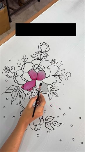 Jessica kaur | Creating florals on silk is all about flow and control ✨ Here I’ve used black gutta as a resist — it helps stop the colors from bleeding... | Instagram