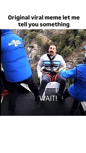 𝗜𝗚.𝗠𝗼𝗺𝗲𝗻𝘁𝘁 on Instagram: "When fear hits different. This guy was totally freaking out before bungee jumping, screaming ‘let me tell you something!’ like he was about to spill a lifetime secret. But the crew was all, ‘nope, time’s up!’ and pushed him anyway. And guess what? Everything turned out perfectly fine! Sometimes you just gotta take the leap and trust the process. This video is about a man who became a meme sensation when he got scared before a canyon swing and kept shouting, “le