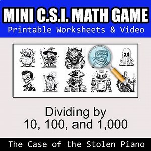 Mini CSI Math Mystery Detective - Dividing by 10, 100, and 1,000