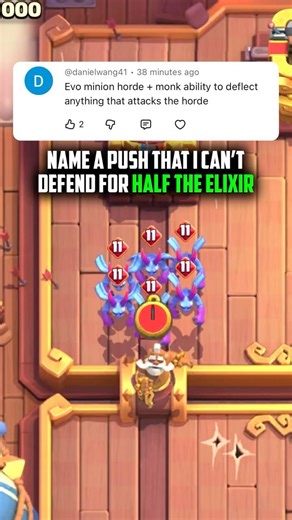 Evo Minion Horde + Monk with ability vs 5 elixir 💚