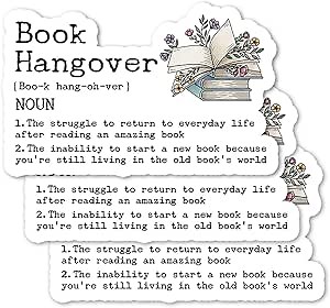 (3PCS) Book Hangover Definition Sticker, Kindle Sticker, Reading Sticker, Kindle Accessories, Book Accessories, Bookish Decal, Sticker for Kindle Case, Booktok Vinyl Decal, Bookish Gift