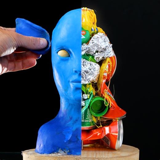 Avatar sculpture made from common trash📽: | 5-Minute Crafts
