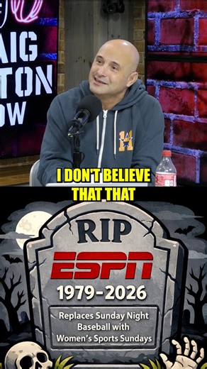 RIP ESPN 1979-2026: Replacing Sunday Night Baseball with Women’s Sports Sundays! “ESPN just passed away! It’s a wrap for what used to be the "Worldwide Leader”… after a 35-year old Sunday programming mainstay, they have decided to go to Women’s Sports Sundays! The reality is that, there’s never been a television audience for it! If Caitlin Clark is not playing in every single Sunday night game on ESPN, then you're dumber than you act!” - Craig Carton #ESPN #MLB #SundayNightBaseball #WNBA | The C