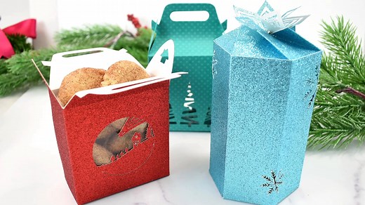 2.1K views · 51 reactions | Make these adorable cookie/treat boxes with your Cricut for a quick last minute gift!  Get the templates in my freenbie vault here: https://members.abbikirstencollections.com/crafts/christmas-cookie-boxes-design-101 | Abbi Kirsten Collections | Facebook