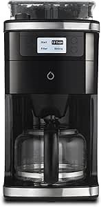 Smarter iCoffee Remote Grind and Brew Drip Coffee Maker On Demand with Smarter App, Built-In Bean Grinder, and Warming Plate for Kitchen, Dorm Room, or Office in Black