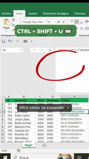 Si tus fórmulas no caben en Excel usa este atajo