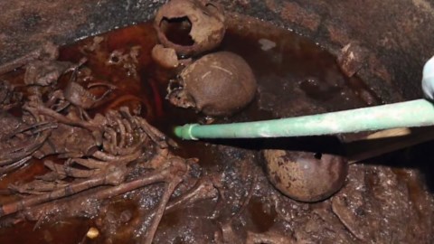 Opening a Mysterious Sealed Black Granite Sarcophagus