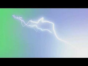 Orage et éclairs (fond vert)