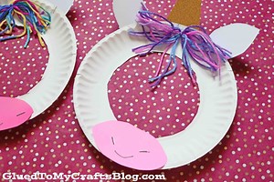 Paper Plate Unicorn Puppet Mask Craft Idea