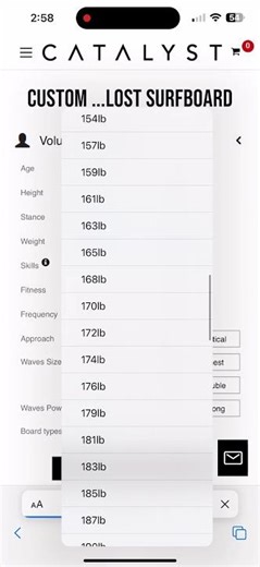 Volume calculator on Catalystshop.com 👁️