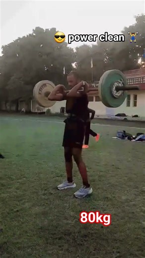 #athletics #motivation #legexercises 80kg power clean exercise for running 🏃‍♂️ workout exercise
