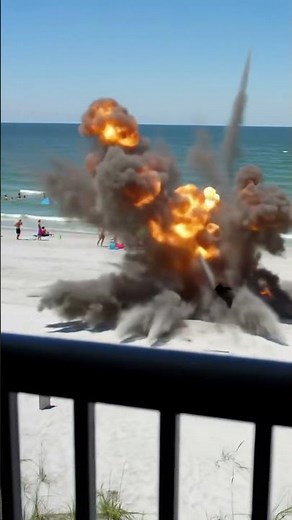 Old Naval Mine Explodes on the Beach! 💣 #shocking