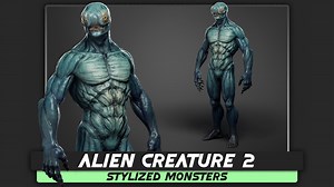 Alien Creature 02 – Low Poly Stylized Monsters – Animation Fantasy UFO Character Predator – Enemy Mutant
