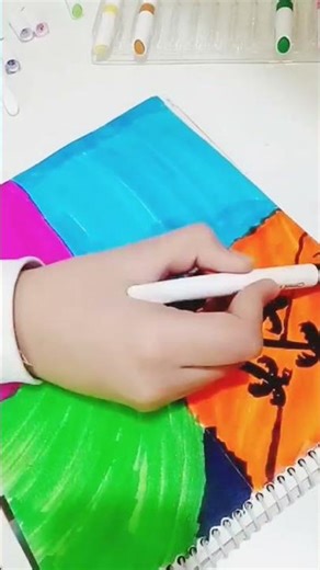 easy painting with camel brush pen #shorts#craft#art#craft#satisfying