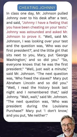 Johnny Cheating on Test Joke #yourdailydose #yourdailyjoke #dailyjokes #usahumor