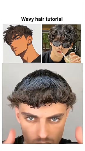 Wavy hair tutorial for men #hairstyle #menshairstyles #hairtutorial #hairtransformation #wavyhair