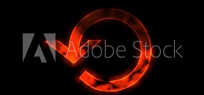 Browser arrow symbol with fire effects animation