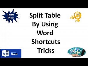 Split Table by Using Word Shortcuts Tricks