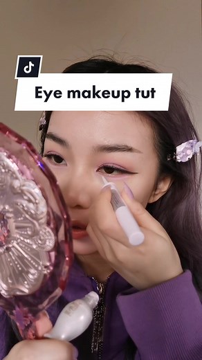Purple Glitter Eye Makeup Tutorial for East Asian Hooded Eyes