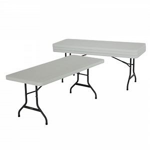 Lifetime 6 ft. Commercial Plastic Folding Banquet Tables 4 Pack (White Granite)