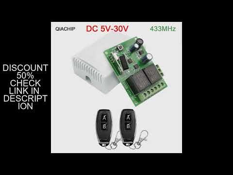 QIACHIP 433MHz Remote Control Switch Wireless Relay 2CH Module RF Transmitter DC 5V 12V 24V 30V 48V