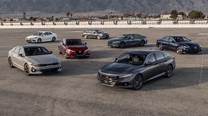 Family-Sedan Comparison Test: 2021 Honda Accord vs. Camry, K5, Sonata, Altima, Legacy, and Mazda 6