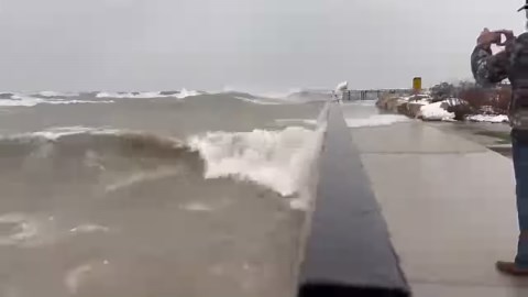 2.8K views · 86 reactions | Lake Michigan is offering a wild ride today! January 12, 2024, Port Washington, WI | Nicky Boy Charters LLC | Facebook