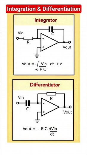 Opamp Applications: Integrator and Differentiator #electronicseducation #opamp #analogelectronics