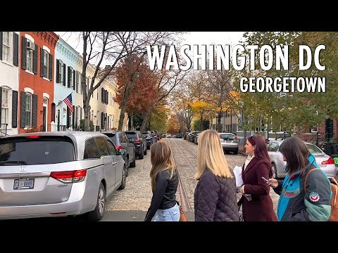 Washington DC - Autumn GEORGETOWN Walking Tour【4K】