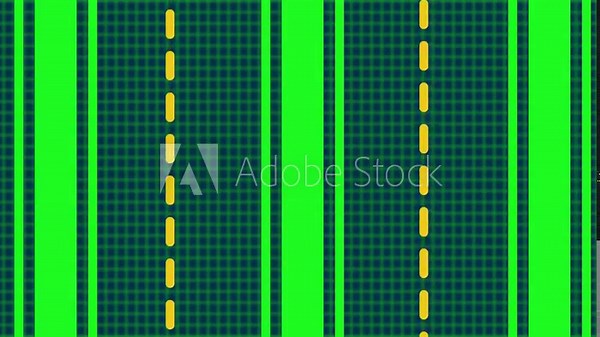 Moving road icon animation, aerial top view . animated highway driving.