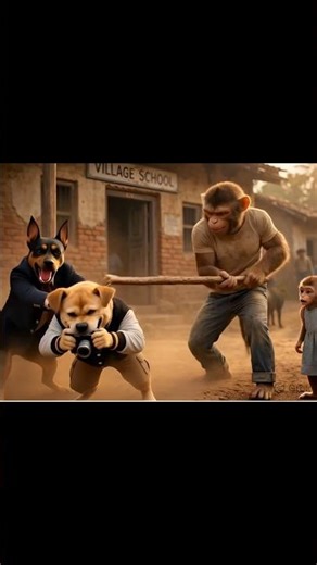 Monkey Brother Protects His Sister From Bullies 🐒❤️ | Emotional AI Story #shorts #ai