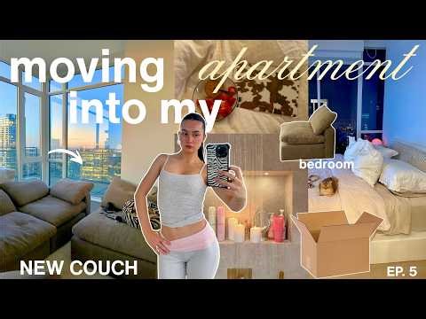 moving into my DREAM APARTMENT🔑 | couch delivery + bedroom makeover ep.5