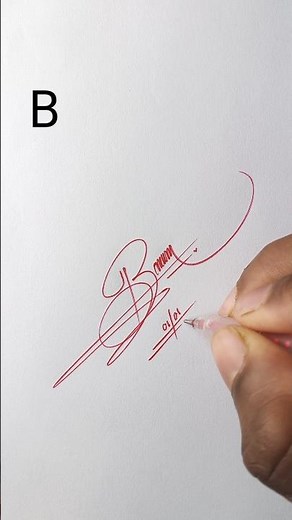 Elegant B Signature Making Tutorial | Cursive signature design